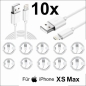 Preview: 10x iPhone XS Max Lightning auf USB Kabel 1m Ladekabel